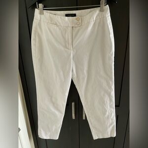 🌼🌸 Talbots Heritage White Capri Pants Cropped Stretch Petite 8P Minimalist Chic